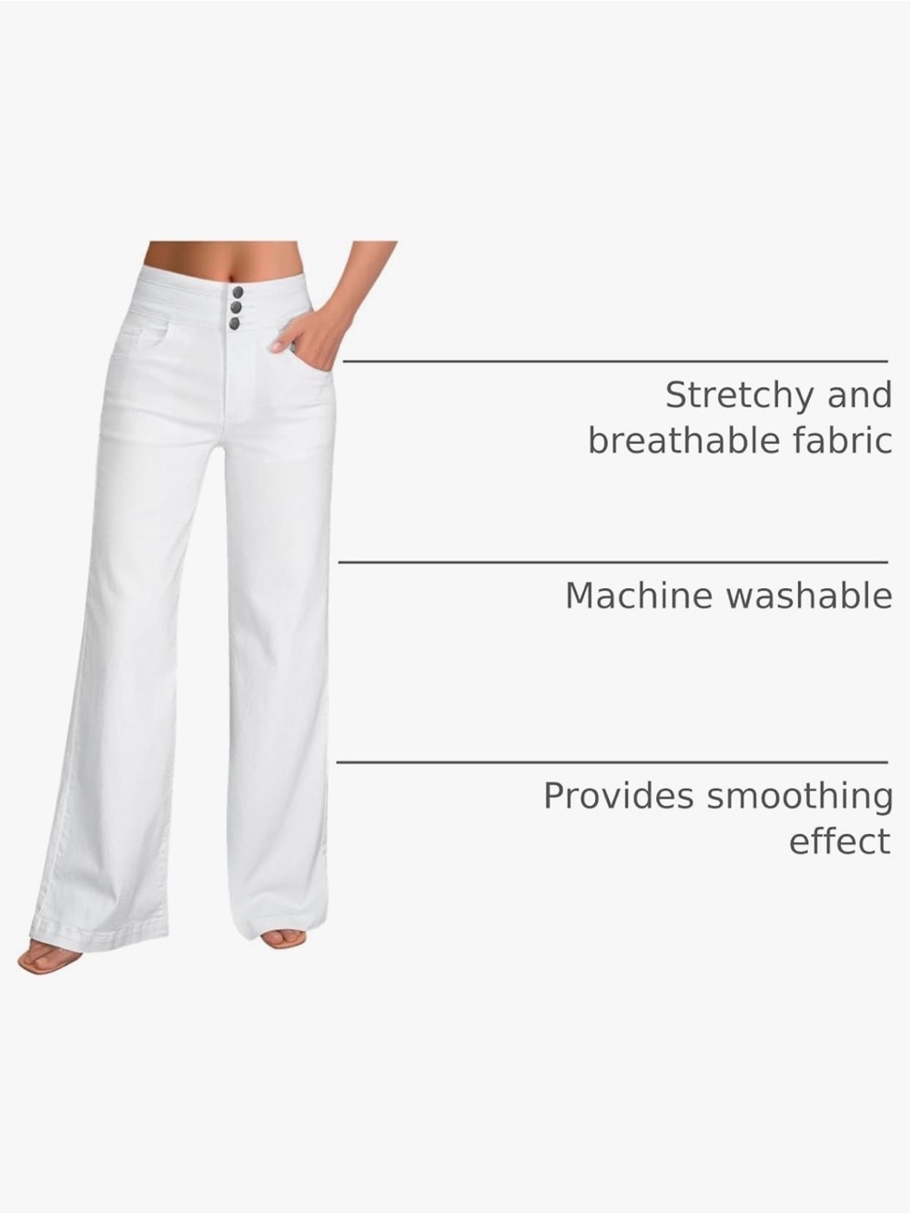 High-Waist Wide-Leg Women’s Jeans - White